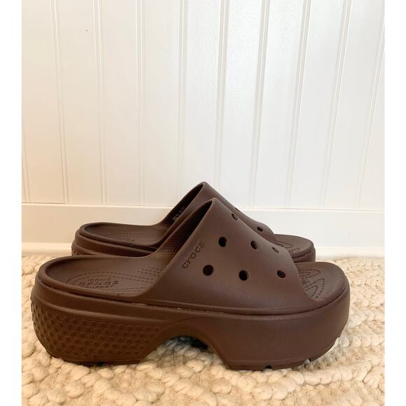 Crocs Women's Stomp Slide Mocha Brown Women Size 10 - Picture 4 of 10